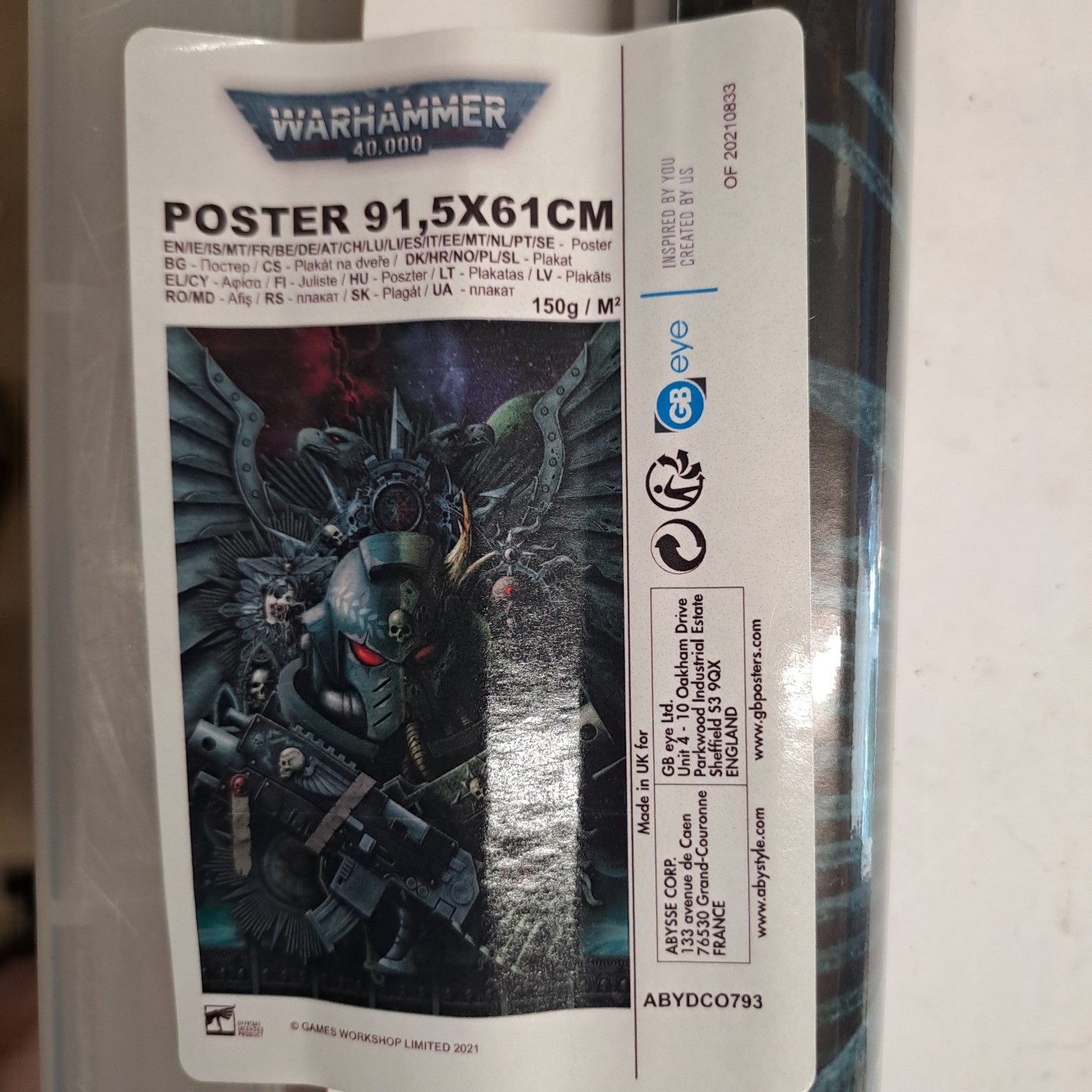 Warhammer 40k 2021 Poster - GAMES WORKSHOP NEW OLD STOCK ROLLED 91.5x61cm