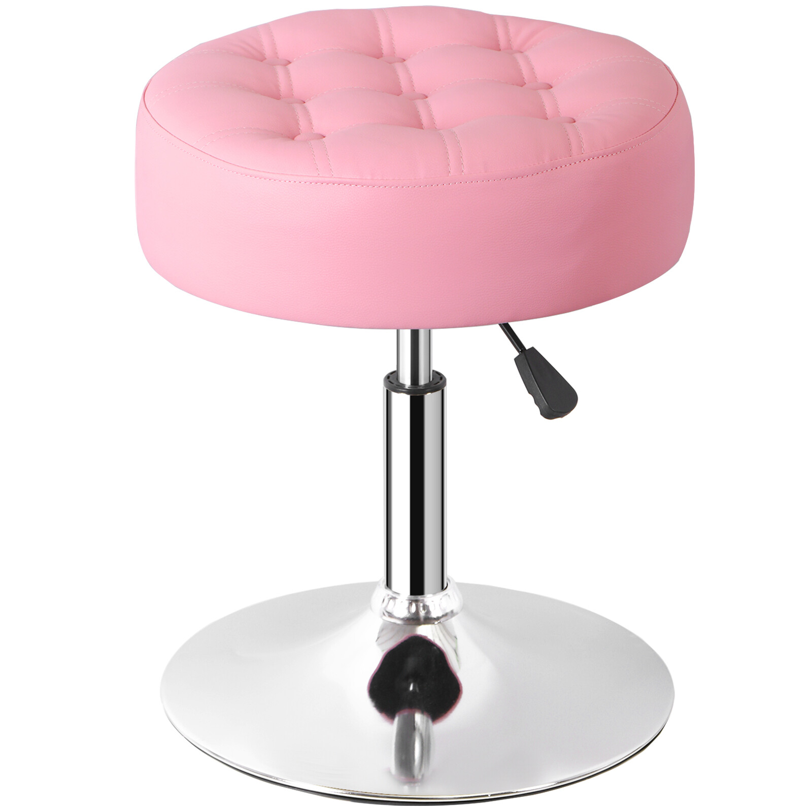 2X Vanity Stool Makeup Room Seat Chair Adjustable Height PU Leather Round Pink