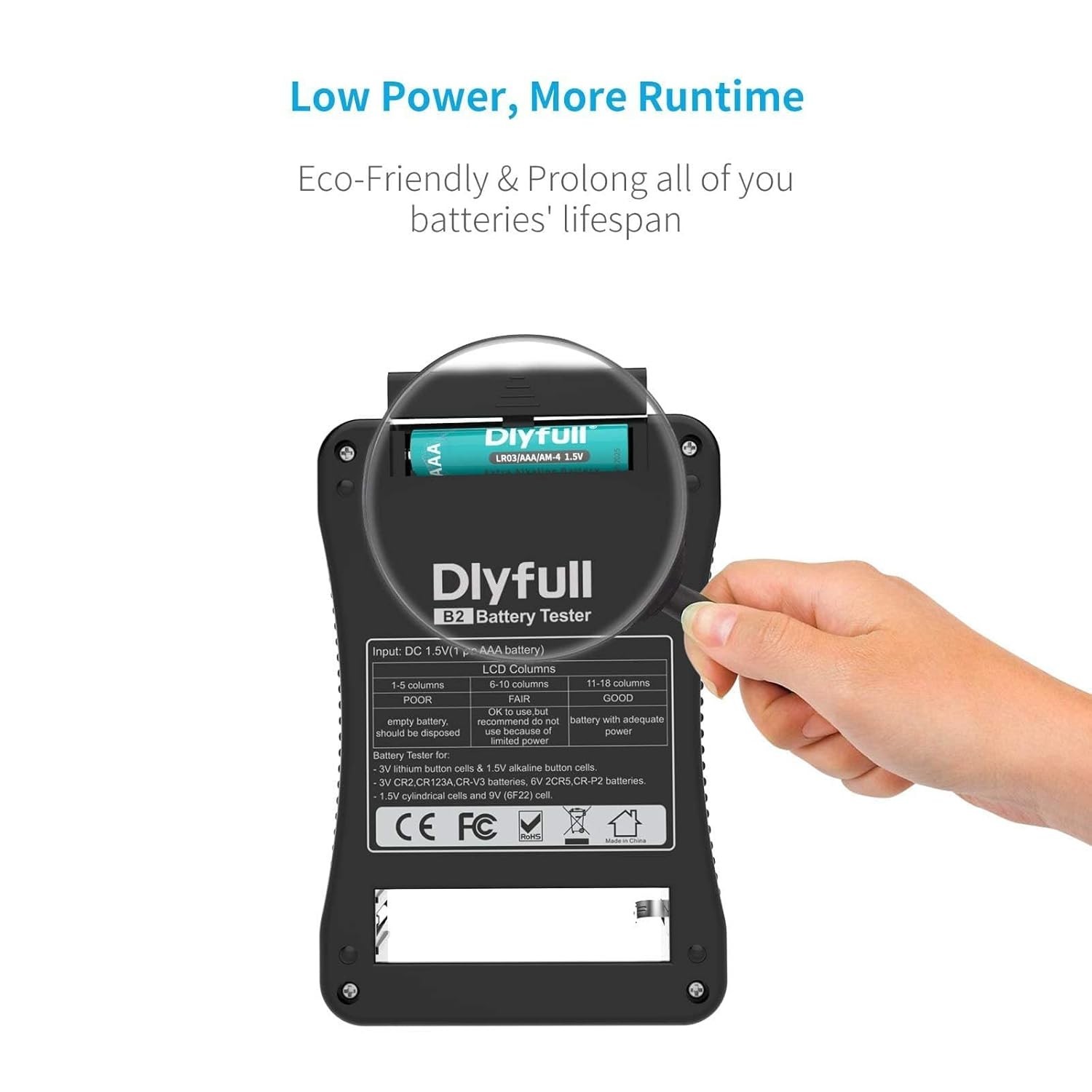 Universal Battery Tester with LCD Display - Quick Identification for All Types