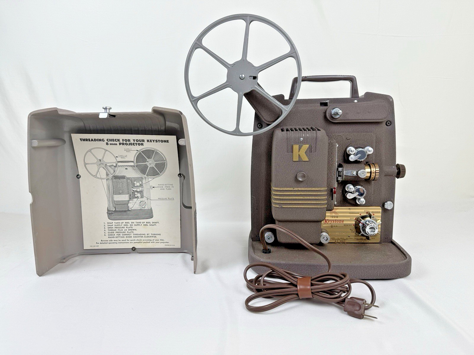 Vintage Keystone K-100G Projector Variable Speed 8mm Silent Film Projector