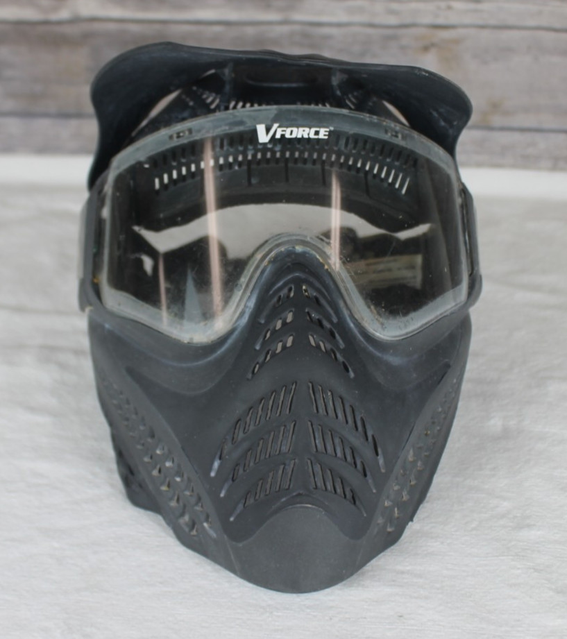 V Force Grill Paintball Mask Face Mask Black Eye Mask Adjustable Straps -preown