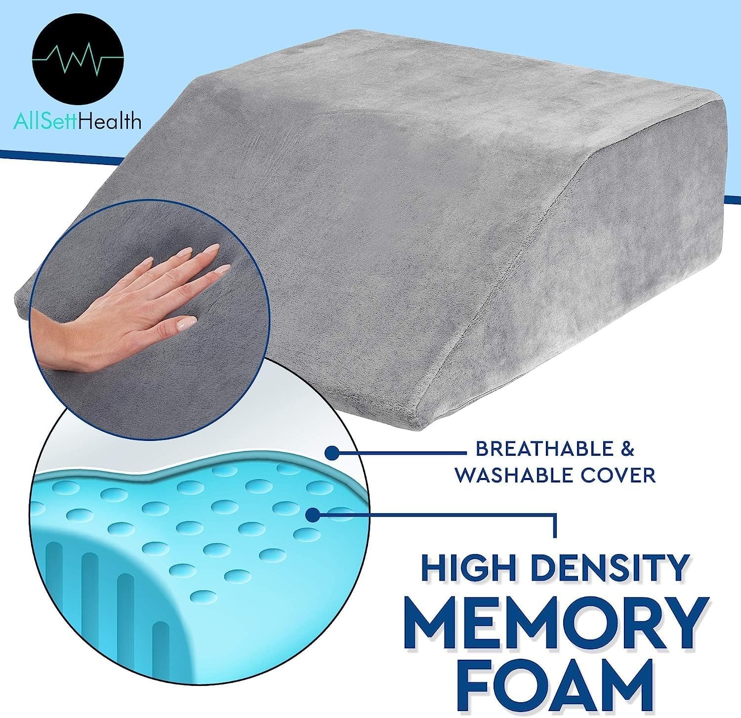 Leg Elevation Pillow - Memory Foam Leg Elevating Pillow | Leg Rest Wedge