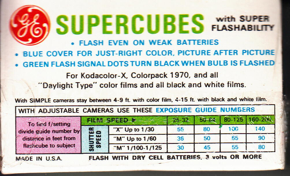 GE Supercubes Flashcubes 3-pack Super Cube Flash Bulbs = 12 Flashes NEW Sealed