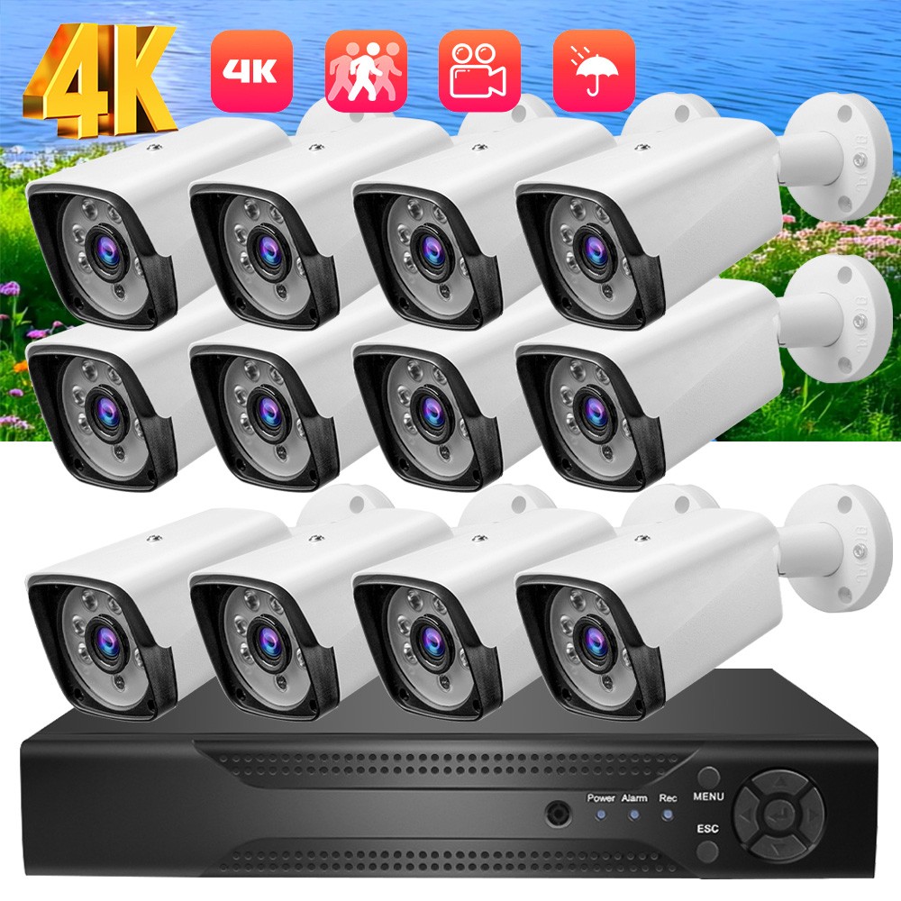 5MP Lite 4CH DVR 1080P Security Camera System Outdoor H.265+ Home CCTV Kit IP66