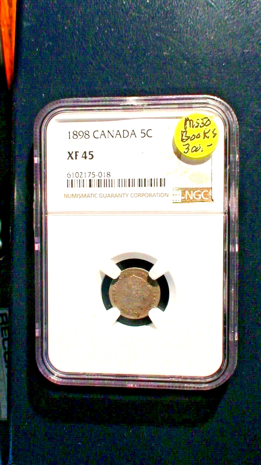 1898 Canada Five Cents NGC XF45 SILVER 5C Coin PRICED TO SELL NOW!