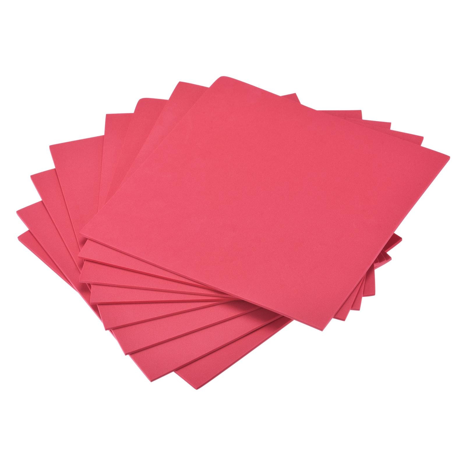 Red EVA Foam Sheets 10 x 10 Inch 3mm Thickness for Crafts DIY Projects 8 Pcs