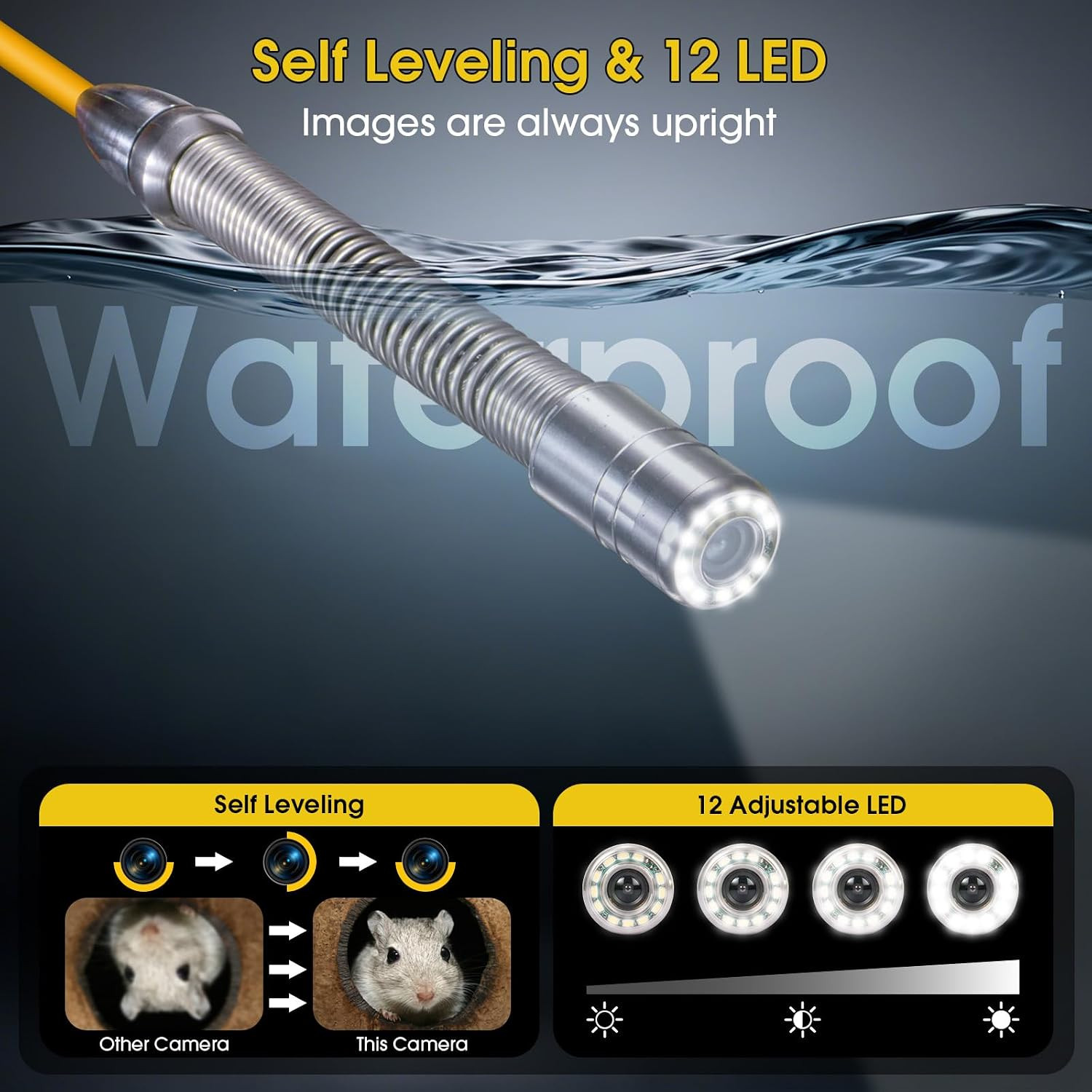 WP9600FTR 512HZ Sewer Camera Head Replacement Parts Self Leveling with Locator 1