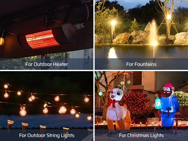 DEWENWILS Christmas Light Timer Outdoor, Dusk to Dawn Sensor & Remote Control