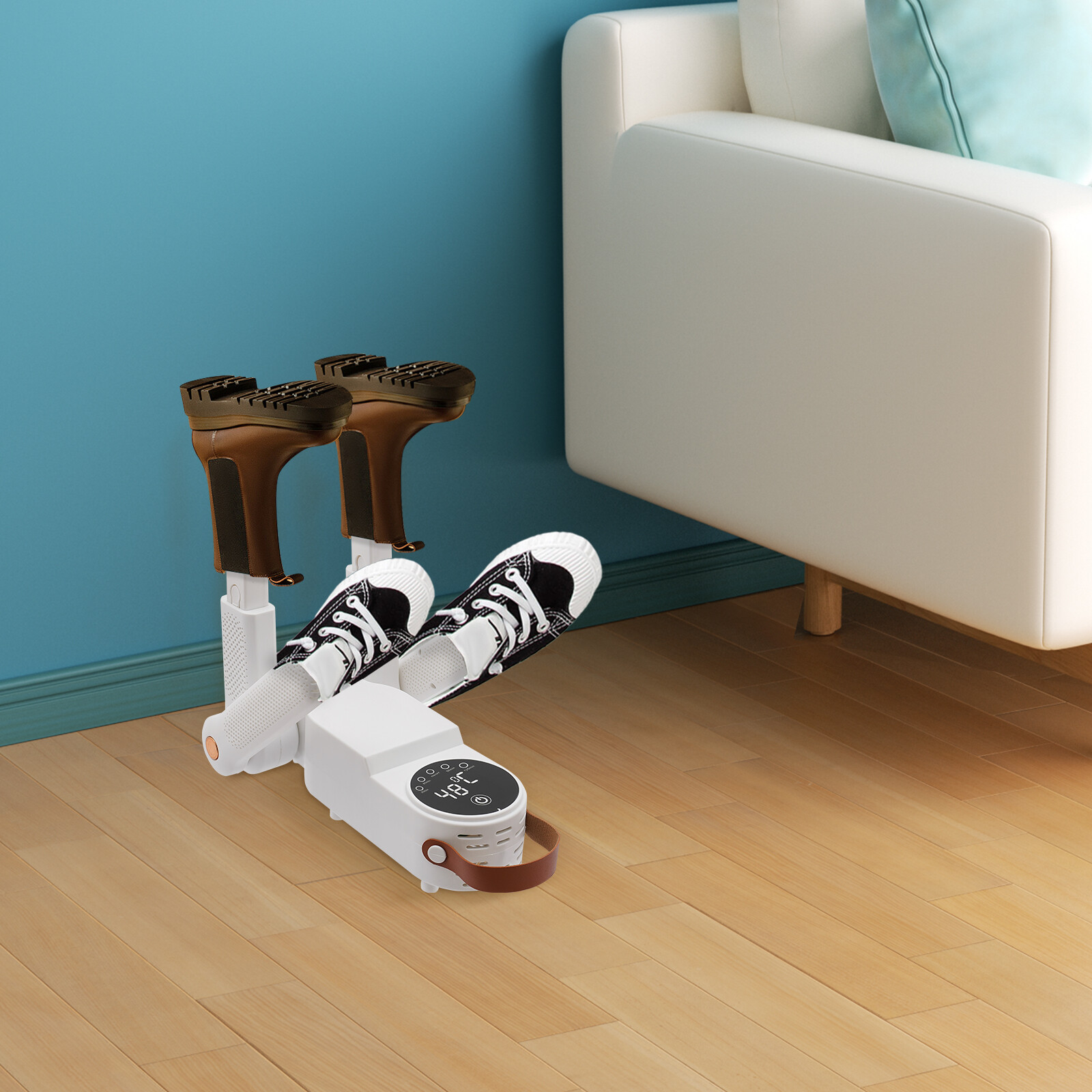 Electric Boot and Shoe Dryer with Timer, 150W, 360° Drying, White