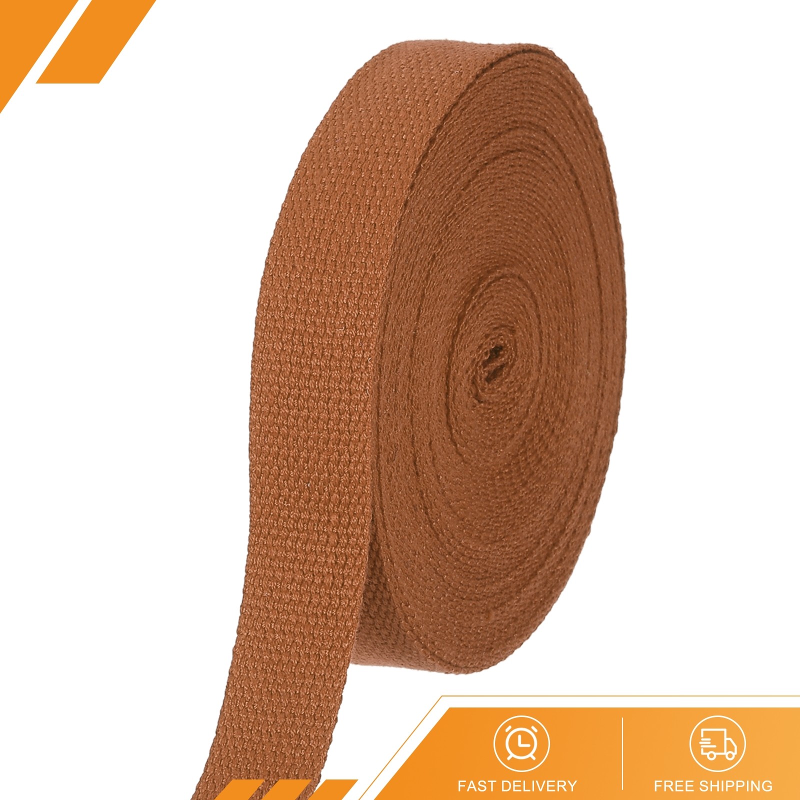 Cotton Webbing 1" 11 Yard Polyester Cotton Webbing Strap Brown