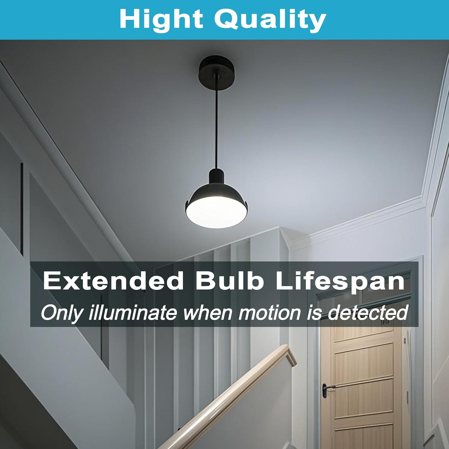 Motion Sensor Light Bulbs Indoor, 5000K Daylight 9W (60W Equivalent) 800Lm A19 E