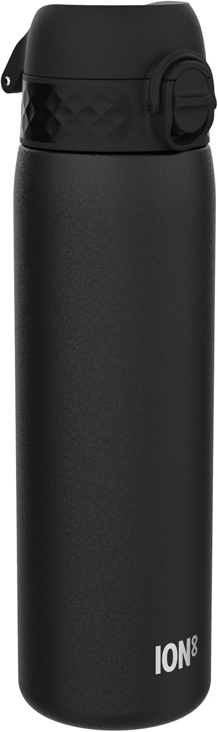 ION8 Steel Water Bottle, 600 ml/20 oz, Leak Proof, Easy to Open, Secure Lock