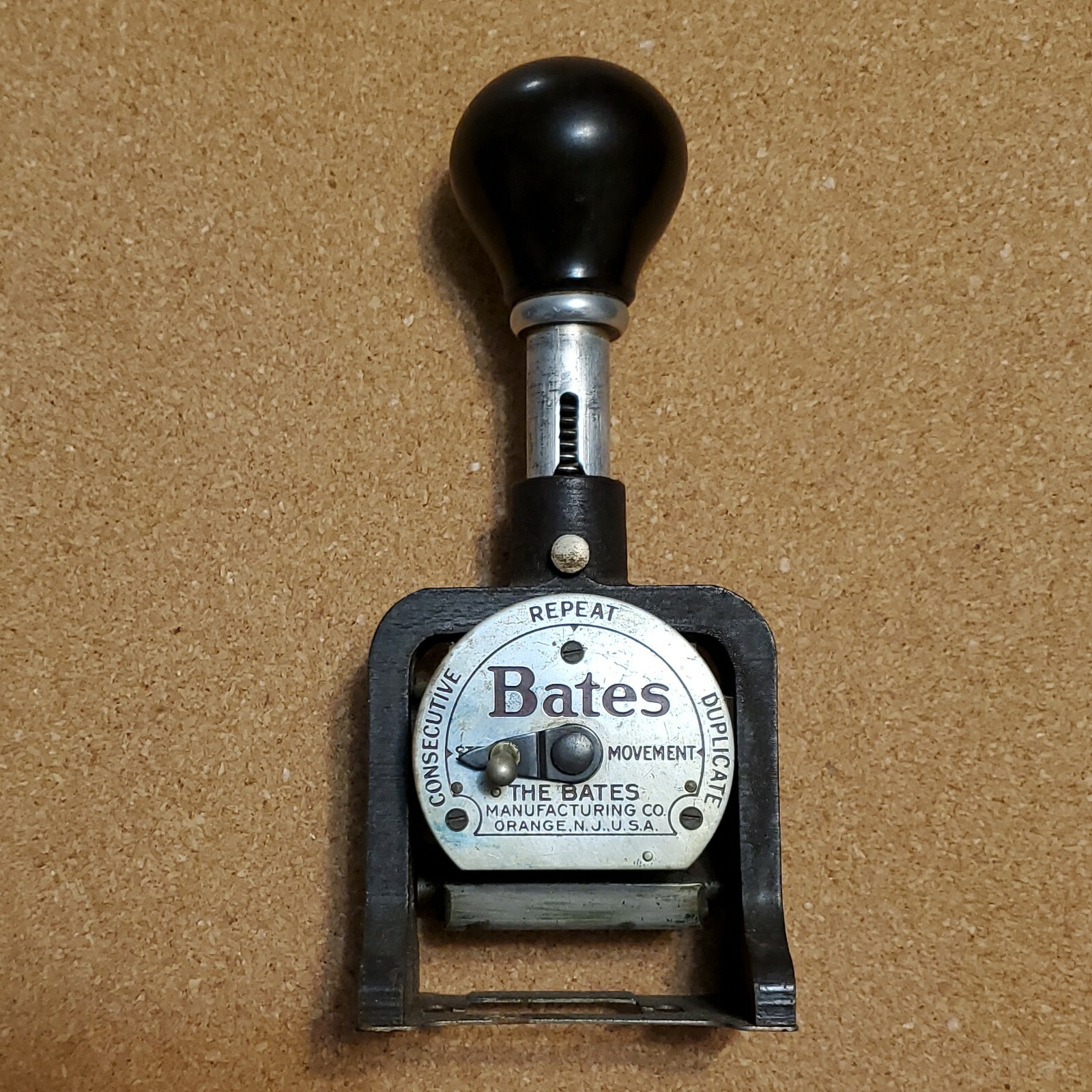 Vintage The Bates Manufacturing Co Bates Numbering Machine
