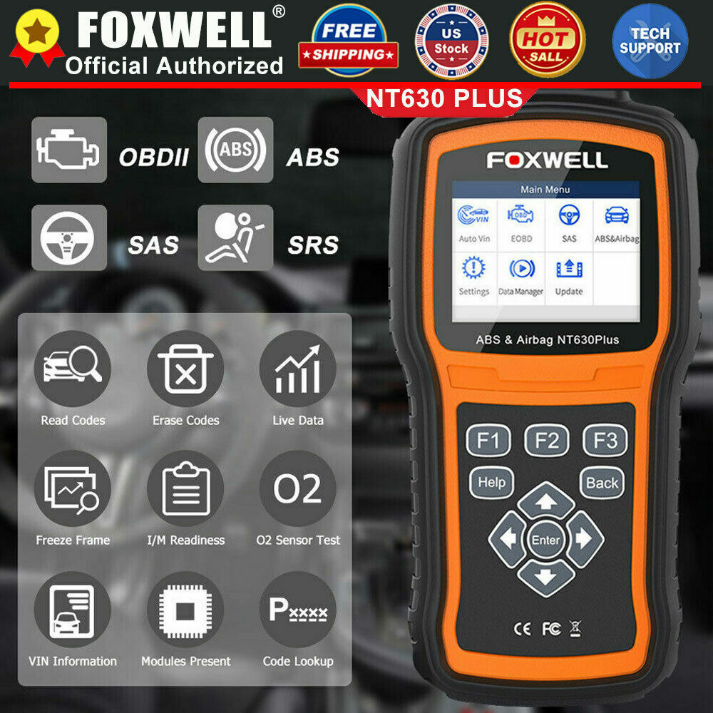 FOXWELL NT630 Plus ABS SRS OBD2 Scanner Tool Code Reader for Honda BMW GM Toyota