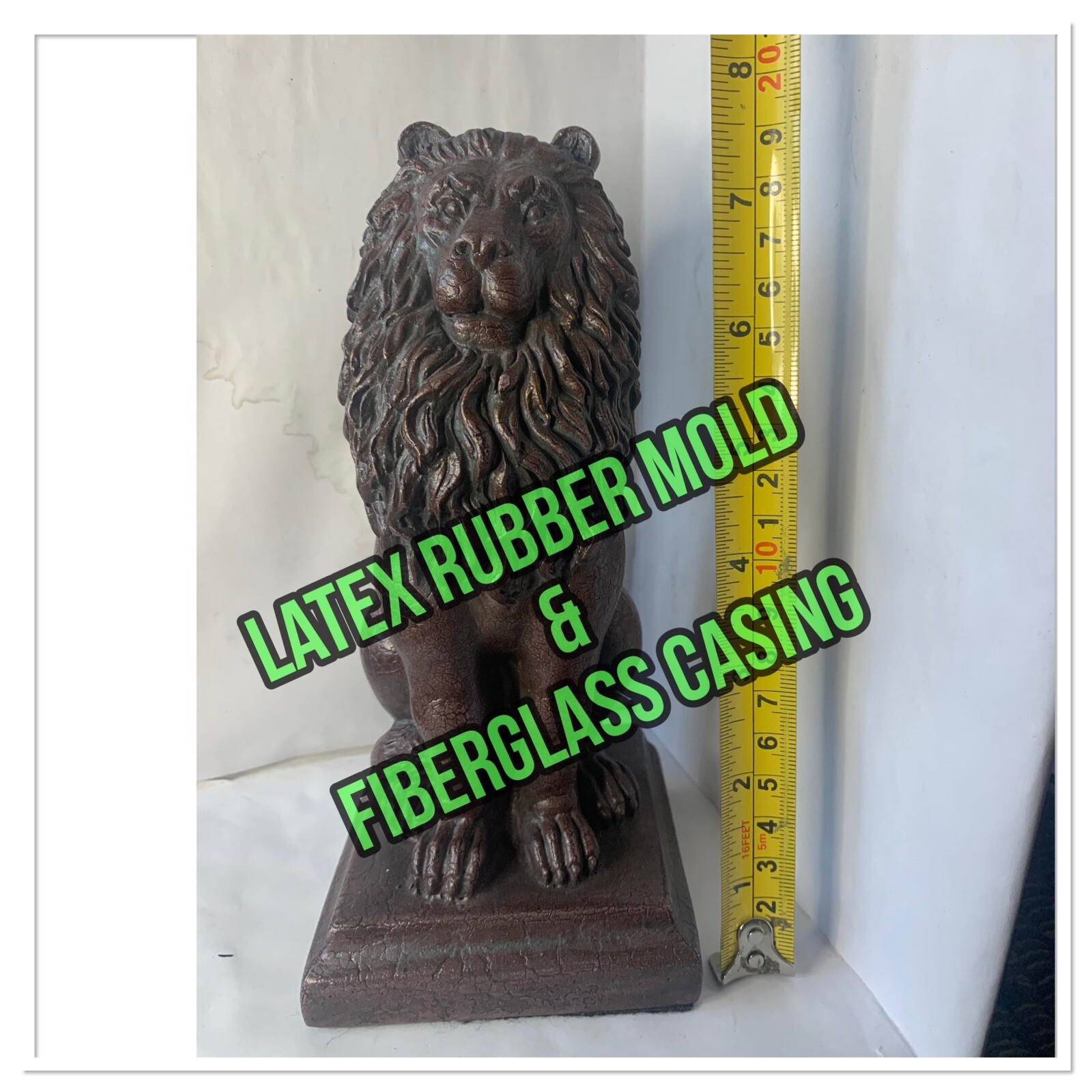 LATEX RUBBER MOLD + Fiberglass Casing Small Bookend Lion  YKM-L5071A H. 7.5”