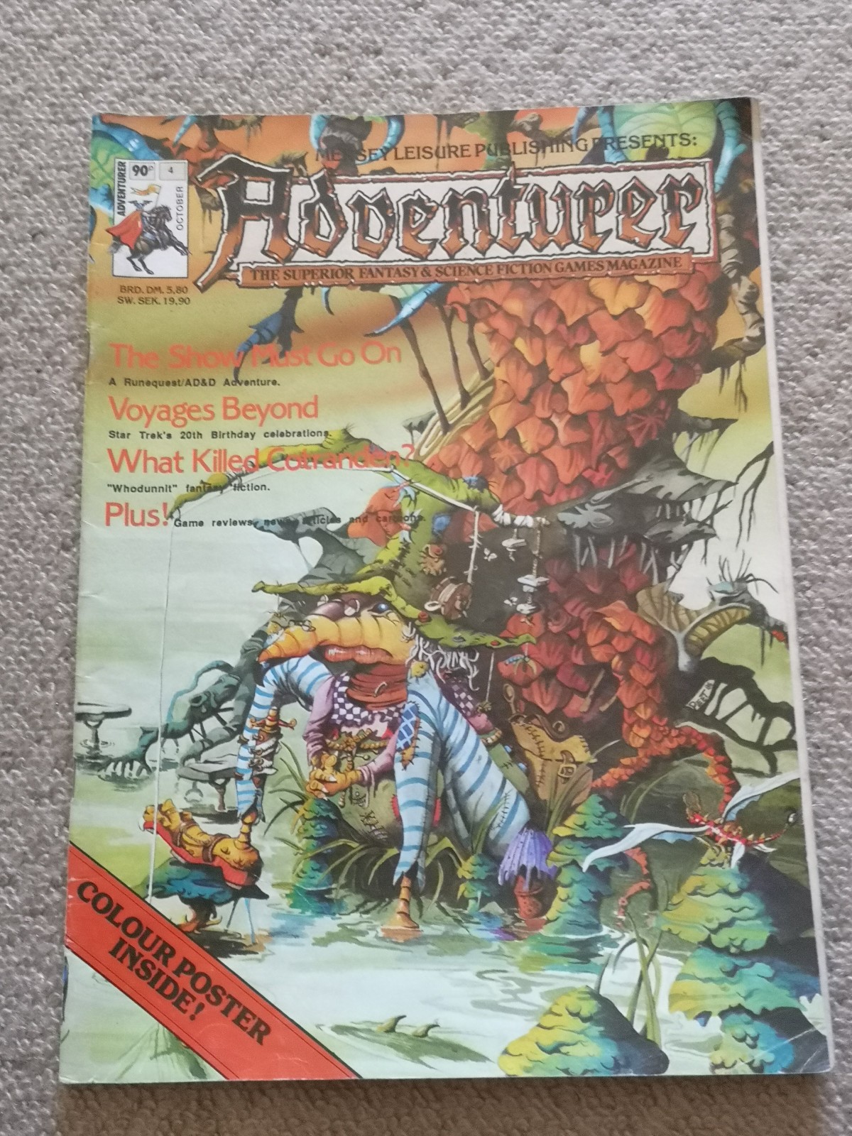 Adventurer Magazine #4 - October 1986 - Fantasy - Sci-fi - RPG - AD&D + Poster