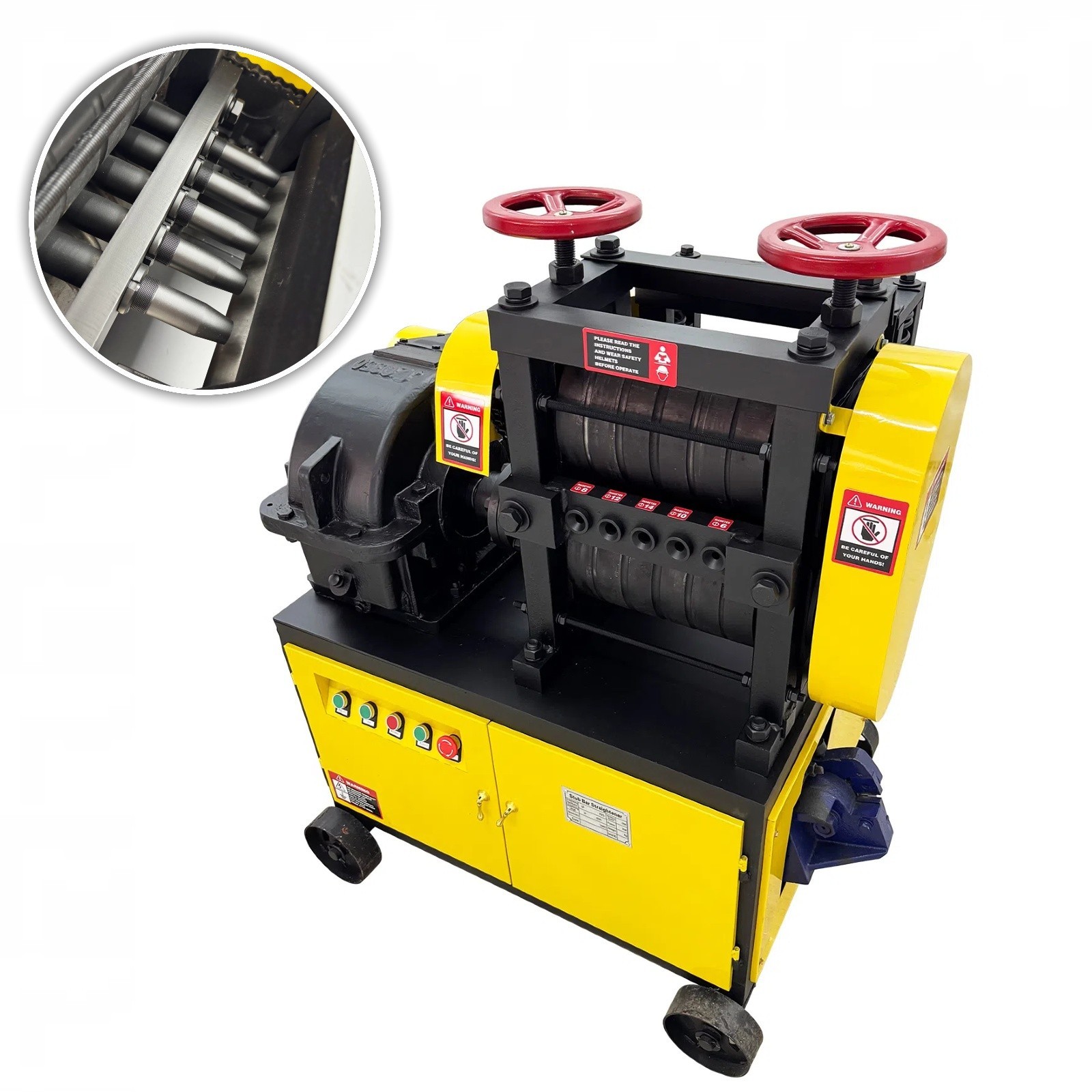Scrap Steel Bar Leveler & Cutter 220V 3-Phase 6-14mm Rebar Straightening Machine