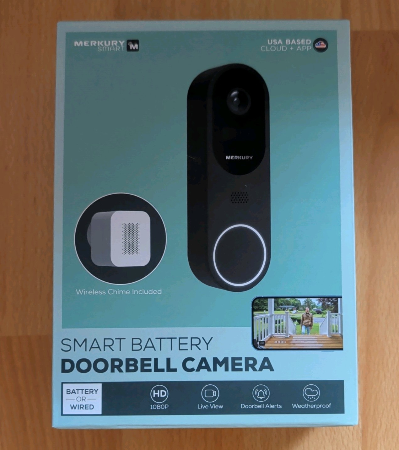 Merkury Smart Battery Doorbell Camera (Black)