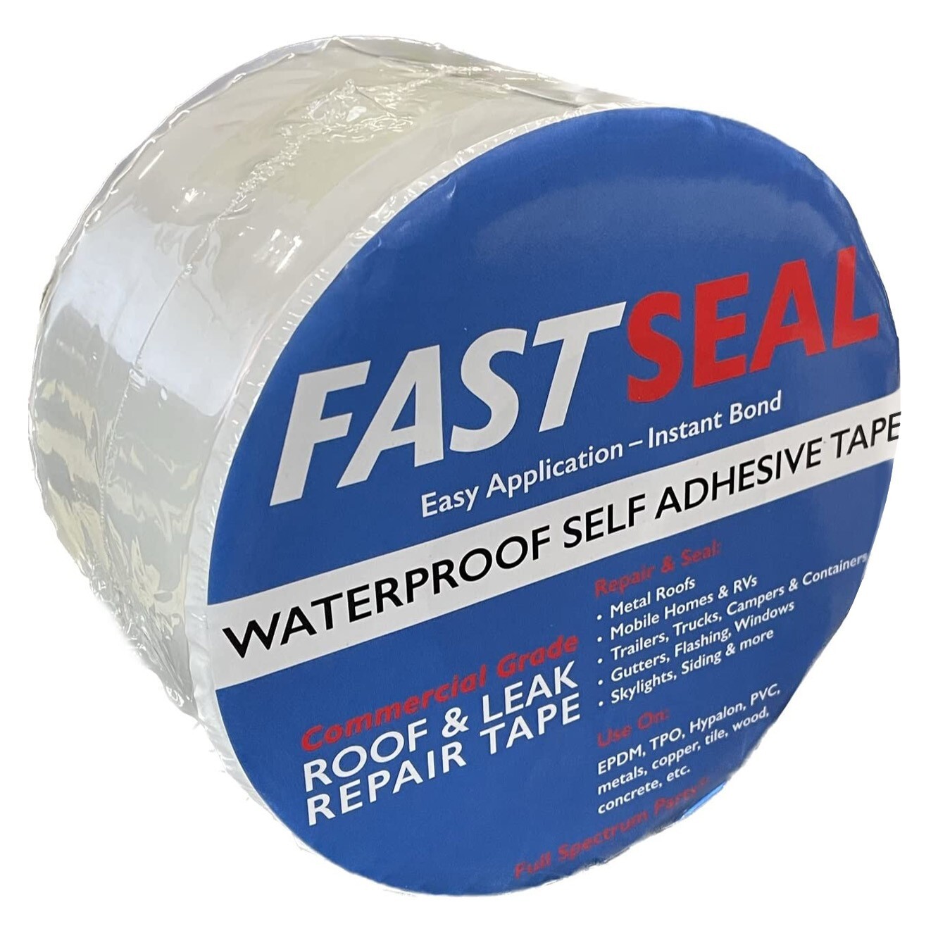 4" x 50 ft FastSeal Roof Sealant Tape for Leak Repair WHITE - 50 Feet, 50 Foot