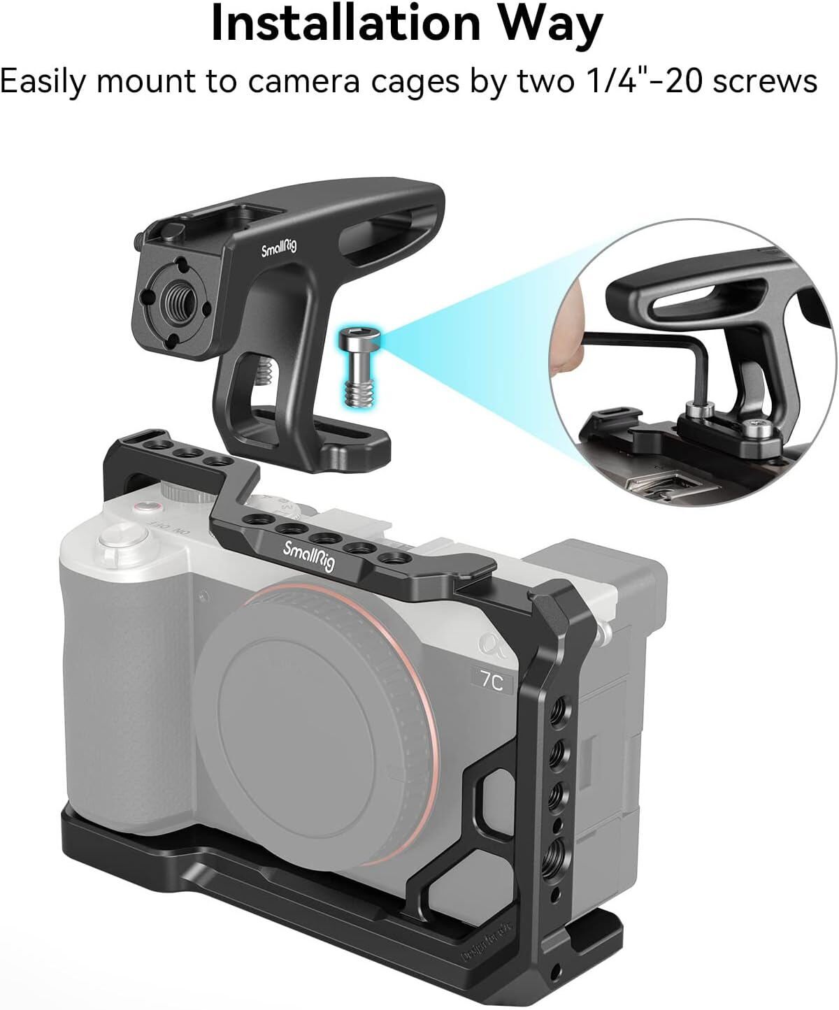 SmallRig Mini Top Handle for Lightweight Cameras (1/4"-20 Mounting Screws)