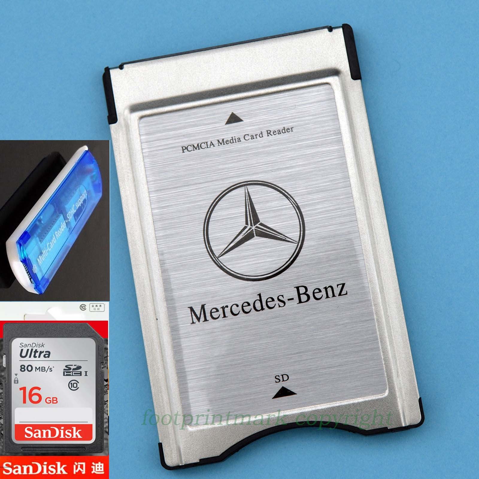 PCMCIA TO SD SDHC CARD Adapter fr Mercedes-Benz+SanDisk 16G 170MB/s' Card+Reader