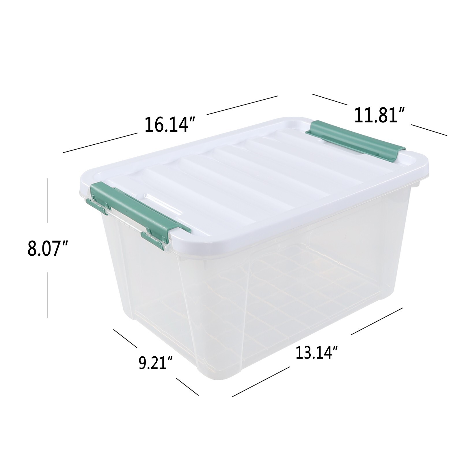 Ponpong 20 Quart Plastic Clear Storage Latching Boxes with Lids, 4 Packs