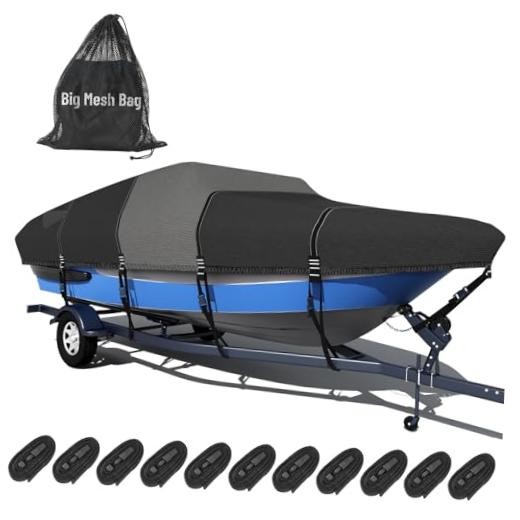 1600D + 1200D Boat Cover with 2" Wide Loops for Trailering and Mooring - Ultra