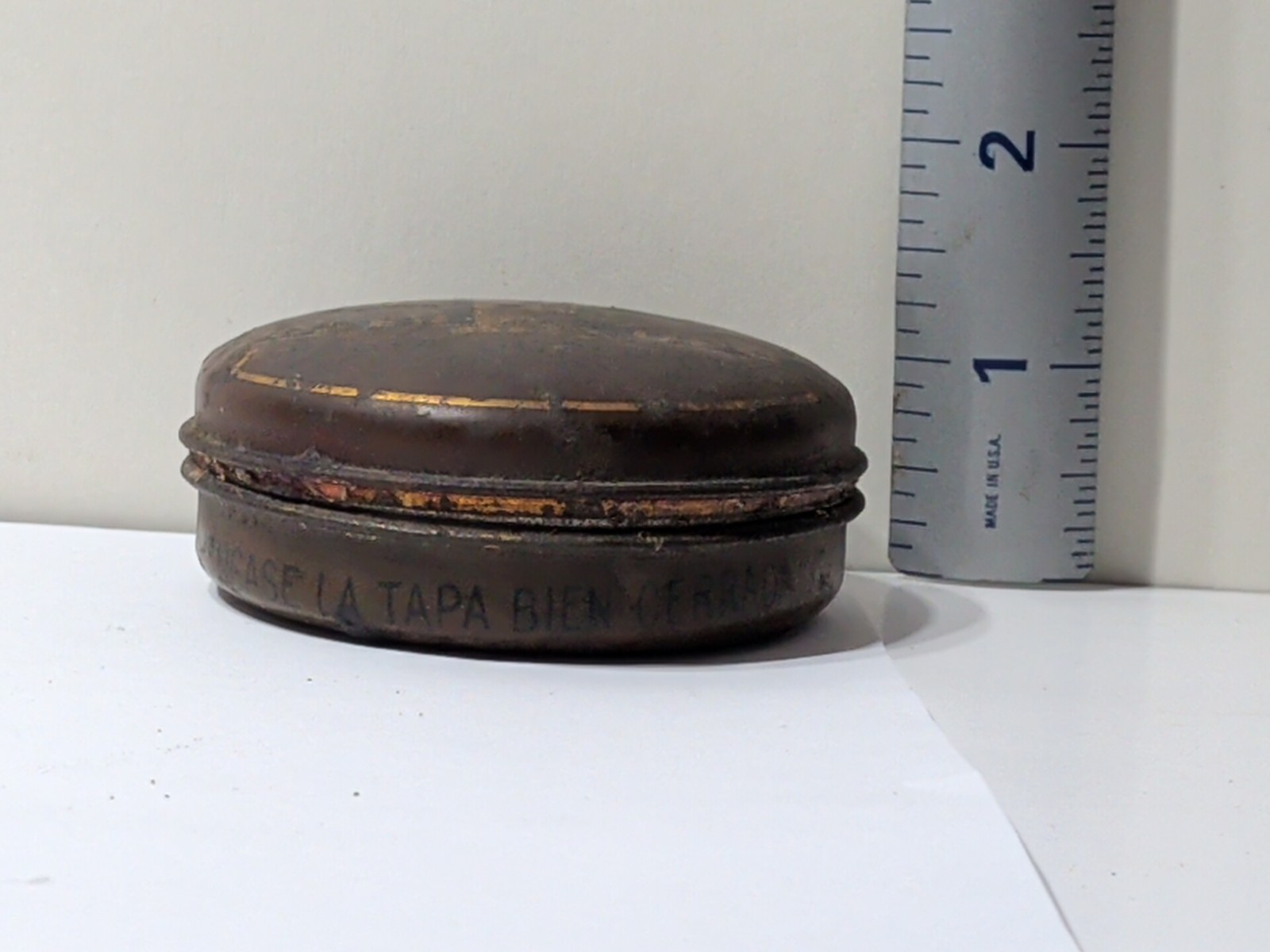 ✨VINTAGE✨ ADVERTISING TWO IN ONE SHOE POLISH TIN CAN Pasta Superior FF Dalley Co