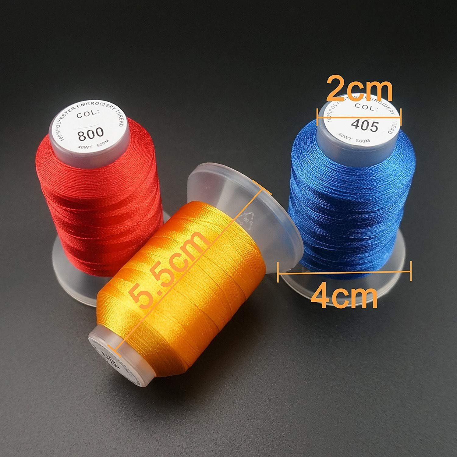 s 63 Colors 100% Polyester Machine Embroidery Thread 550Yd with Thread Nets - Co