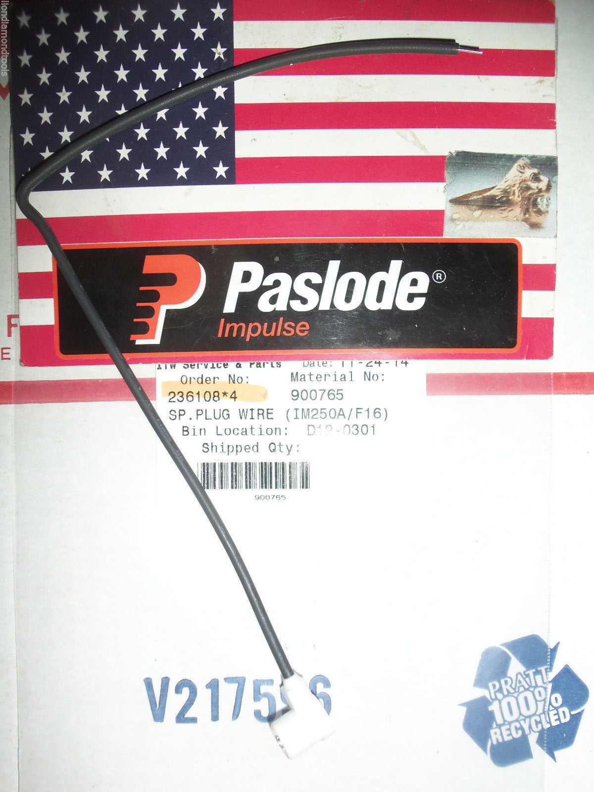 Paslode  Part # 900765  Spark Plug Wire Assembly