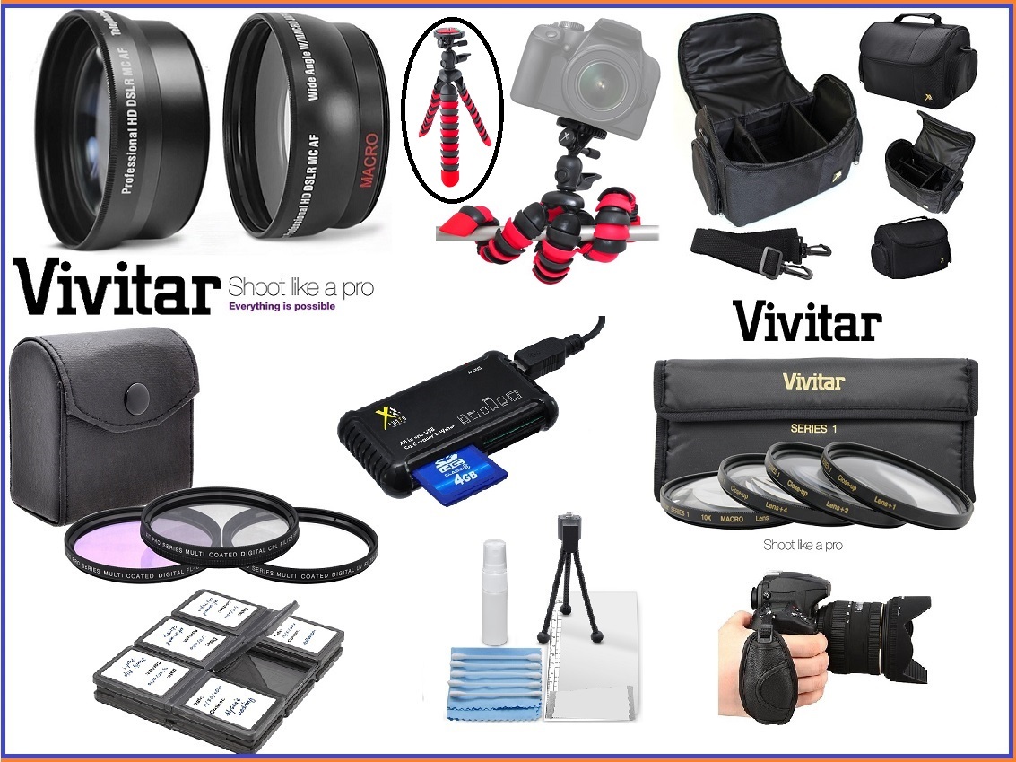 Super-Saving HD Deluxe Accessory Bundle For Nikon D3300 D3200 D3100 D3000