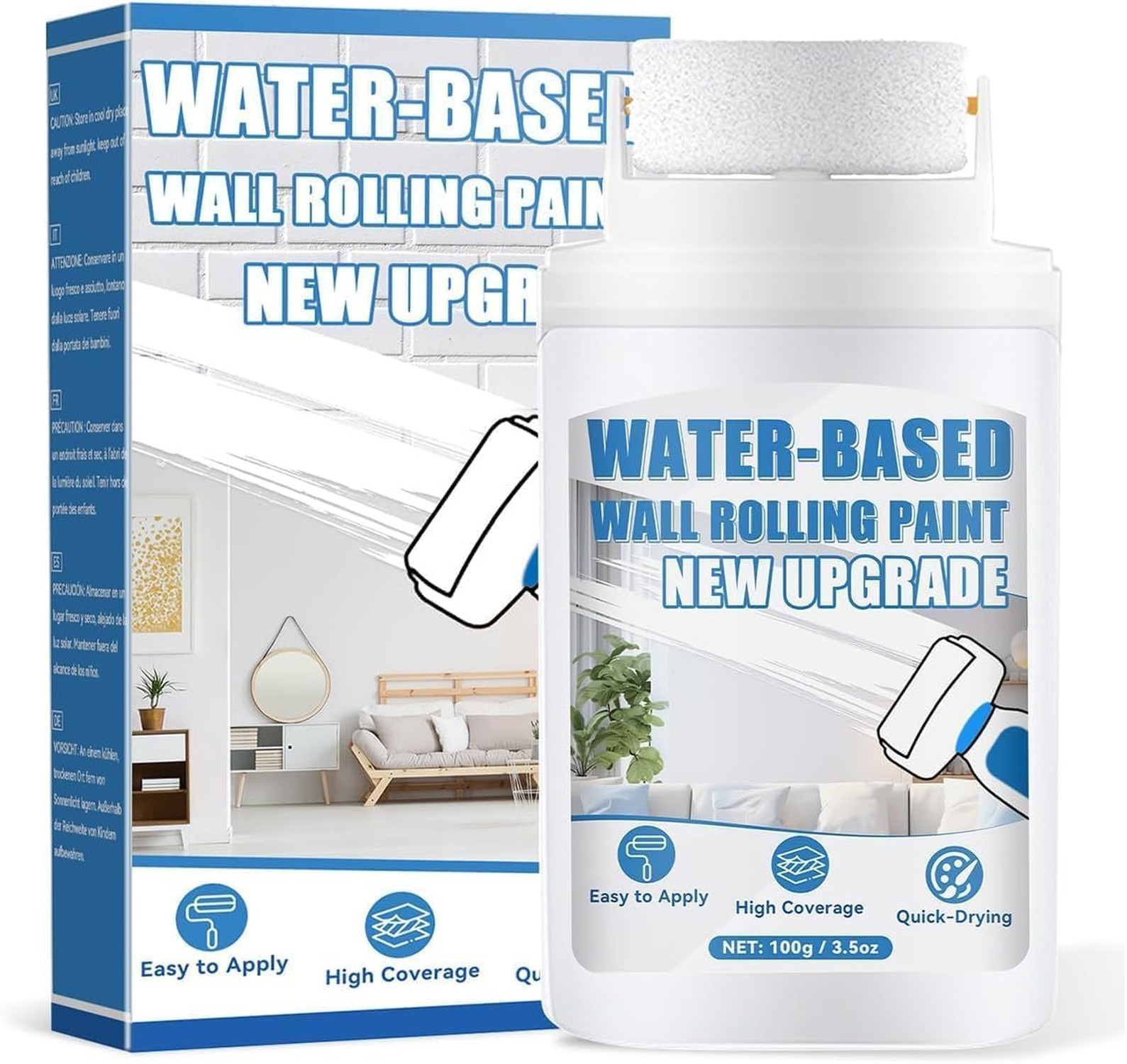White Paint, White Paint for Wall, White Touch up Paint for Walls with Roller...