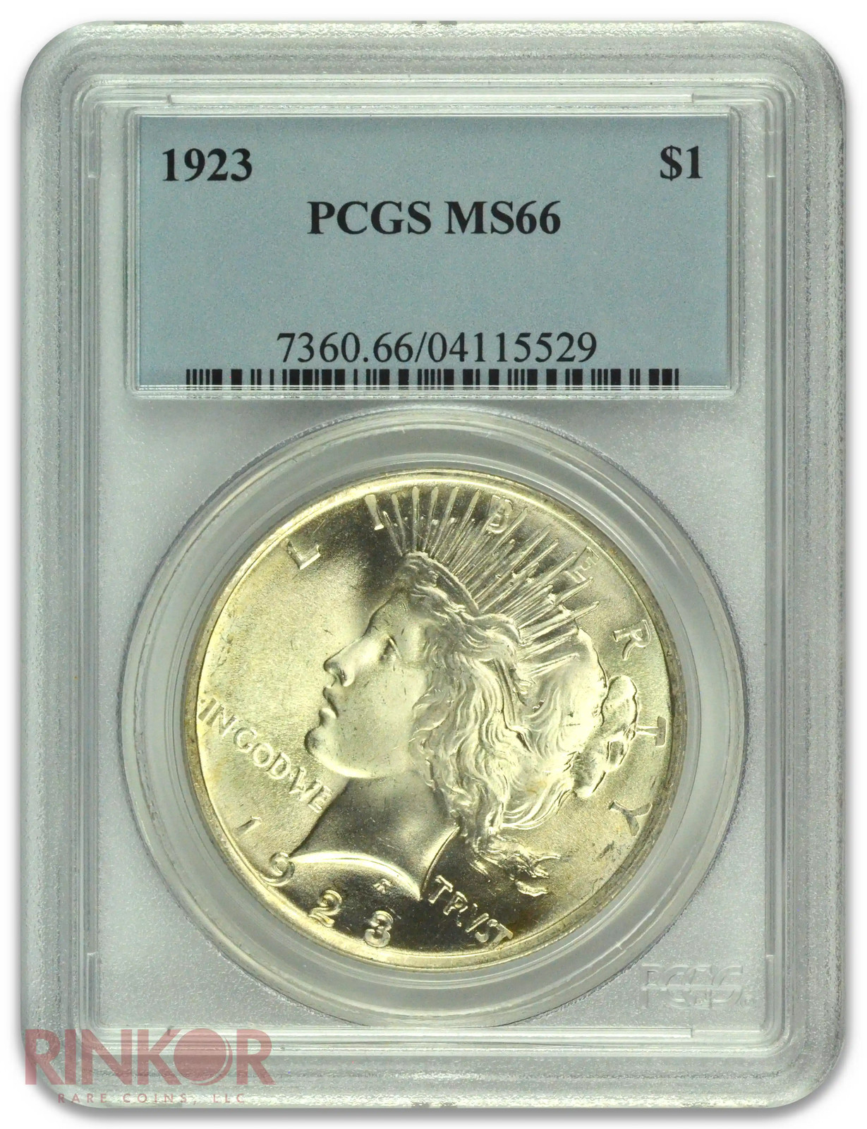 1923 $1 Peace Dollar PCGS MS 66