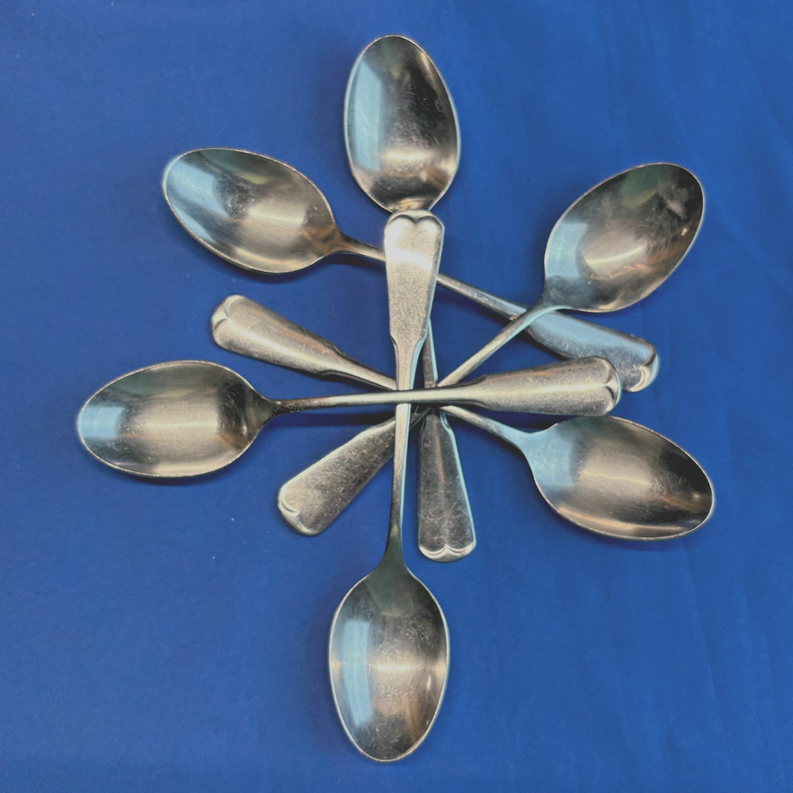 PLYMOUTH ROCK: 6 Soup Spoons; Oneida USA; Gently Used; FREE SHIPPING