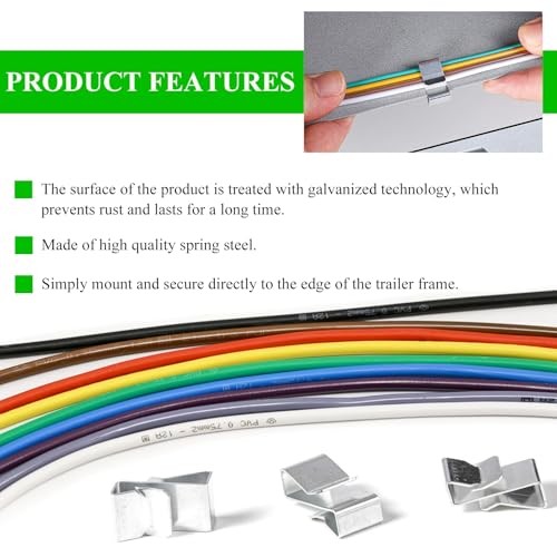 Trailer Frame Wire Clips, 0.72"/18mm Steel Trailer Wiring Clips for 25 PCS