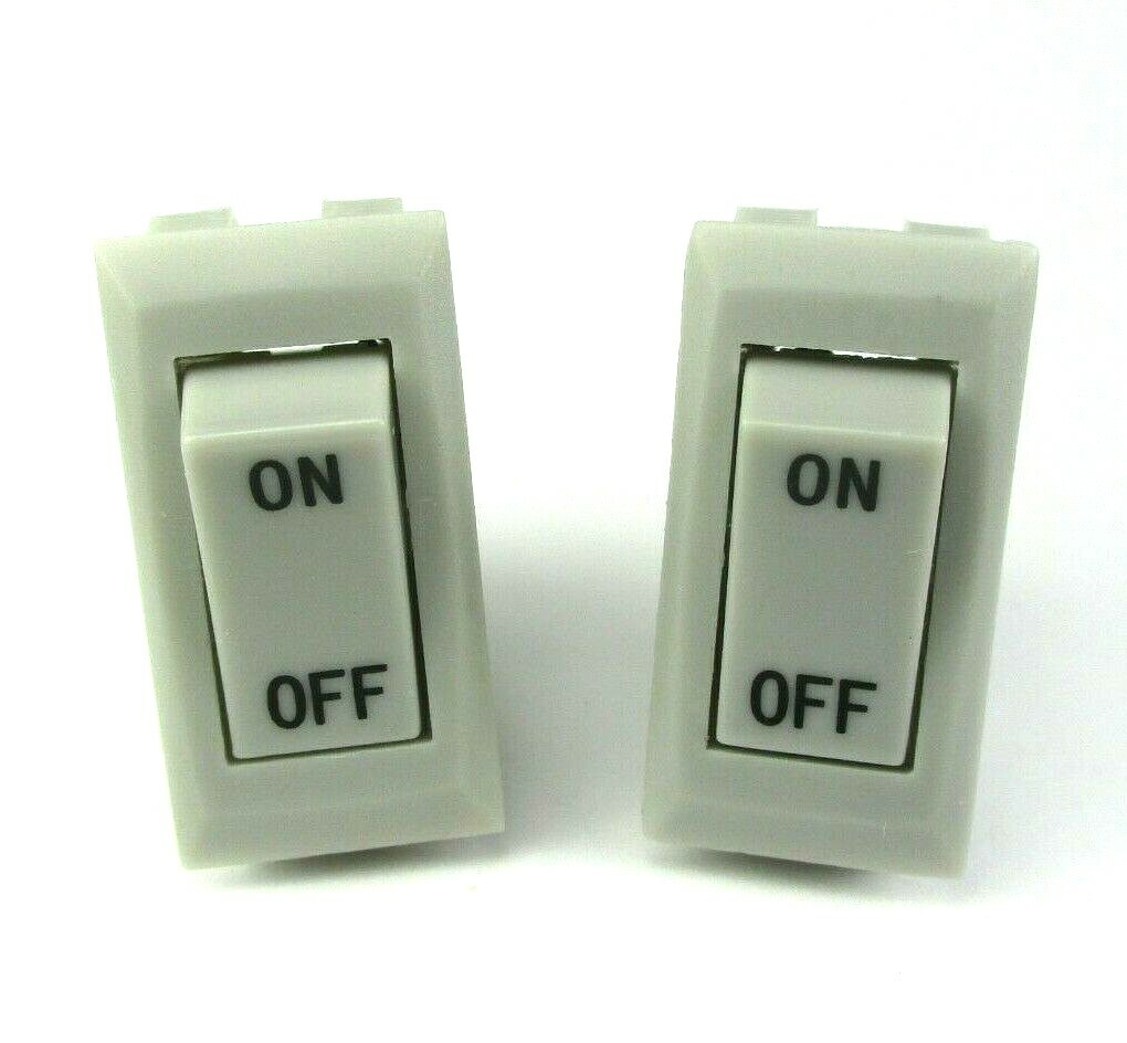 2 pcs  - SPST On/Off Rocker Switches, Light Gray Color, Hole 30mm x 12.5mm, USA