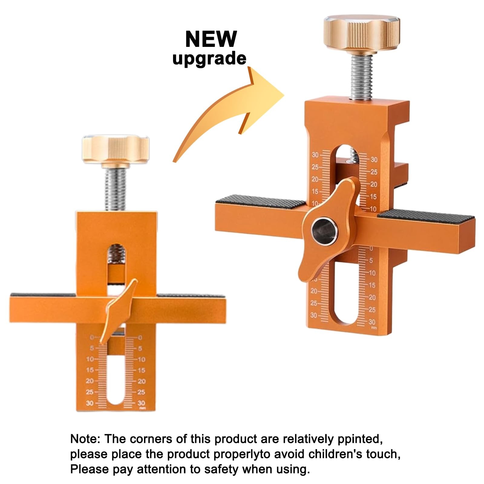 Cabinet Door Installation Jig 2in1 Mounting Tool 3 Drill Bits Orange