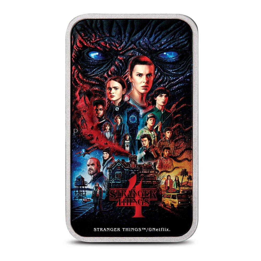 2026 1 oz Colorized Tuvalu Silver Stranger Things Season 4 Rectangular (Box CoA)