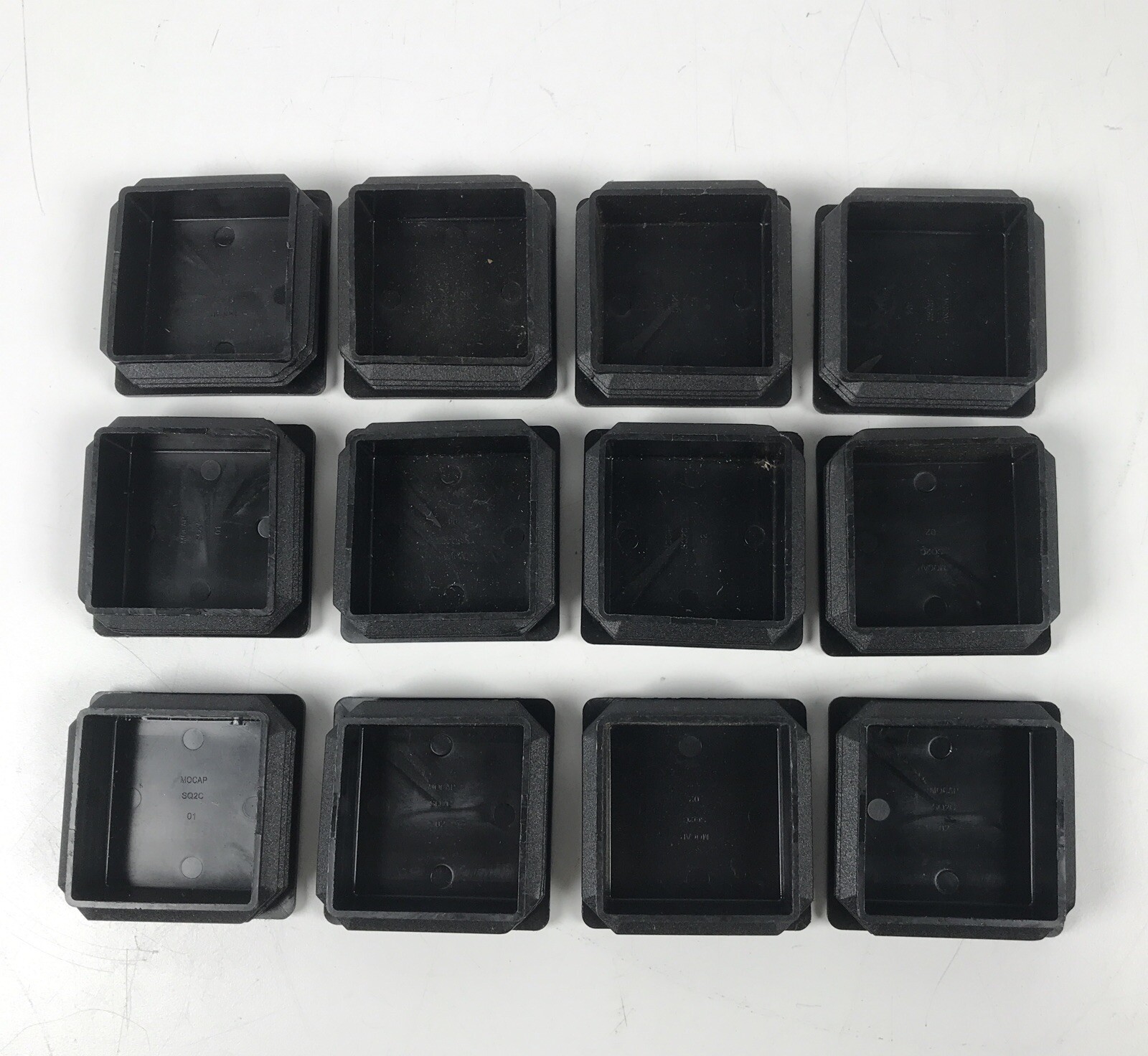 12 MOCAP 2” Black Square Tubing Cap Finishing Plug Chair Glide SQ2C New 50.8mm