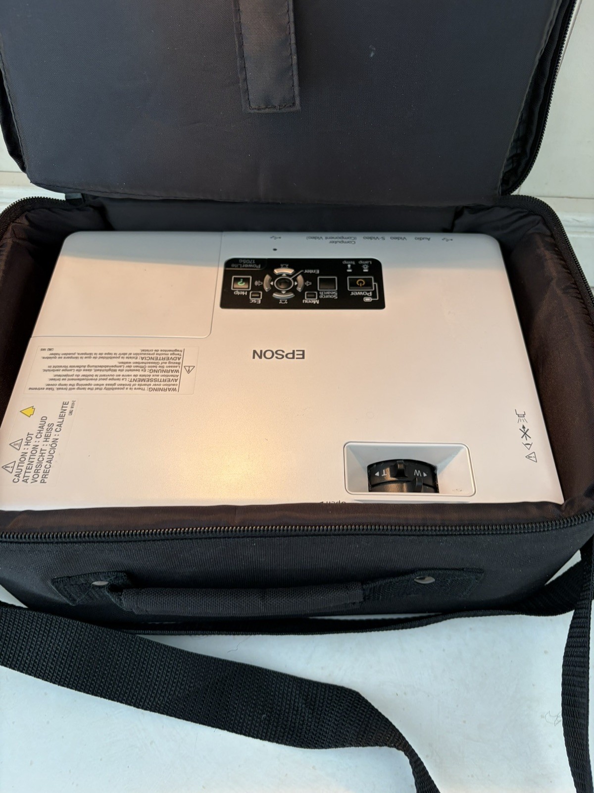 Epson PowerLite 1705c 1715 Multimedia Projector w/ Remote & Bag cables tested