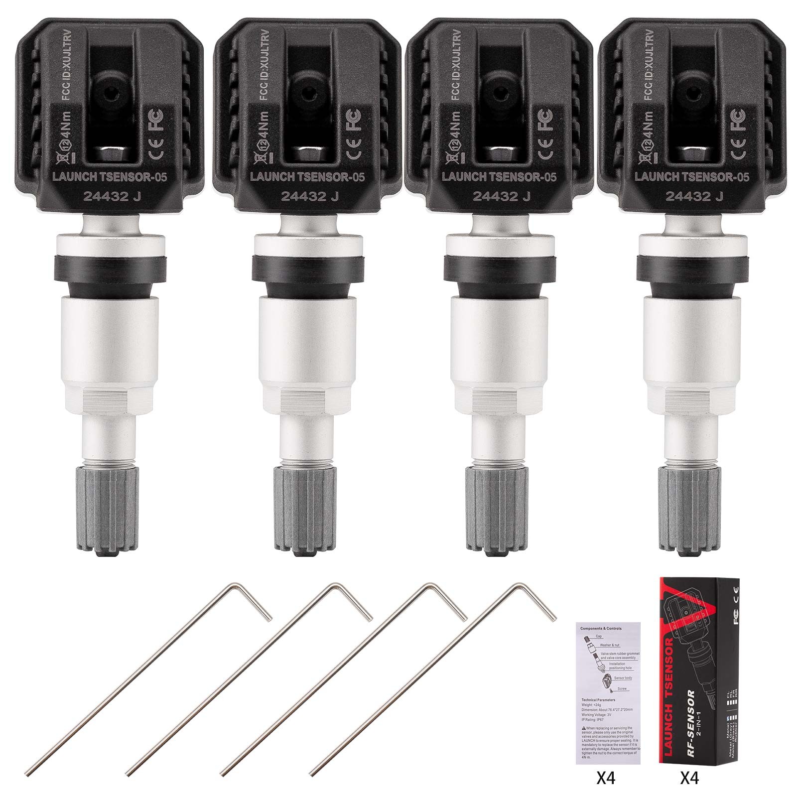 LAUNCH X431 i-TPMS TPMS Tire Pressure Sensor Activate/ Program/ Learn+4x Sensors