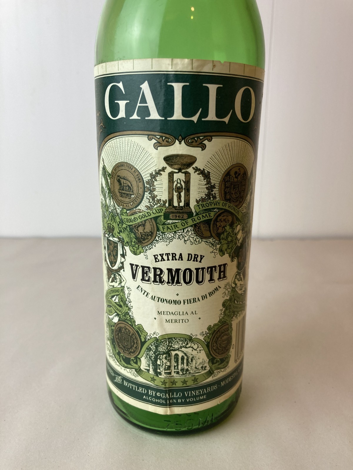 Gallo Extra Dry Vermouth Original Rare Blend Bottle Empty