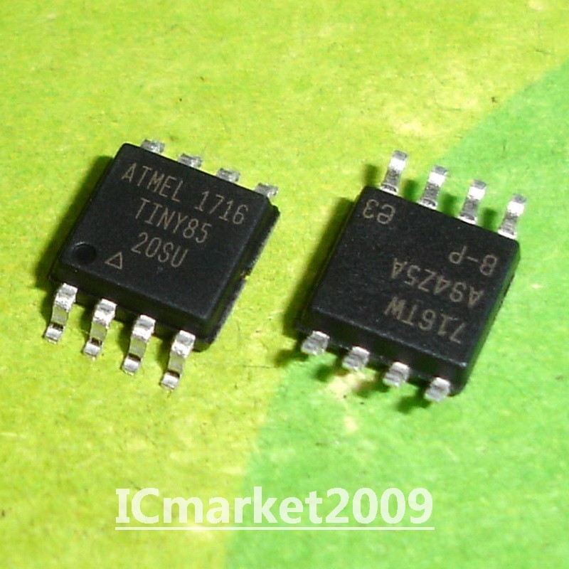 5 PCS ATTINY85-20SU WSOP-8 TINY85-20SU 8-bit Microcontroller 8K Bytes Flash Chip
