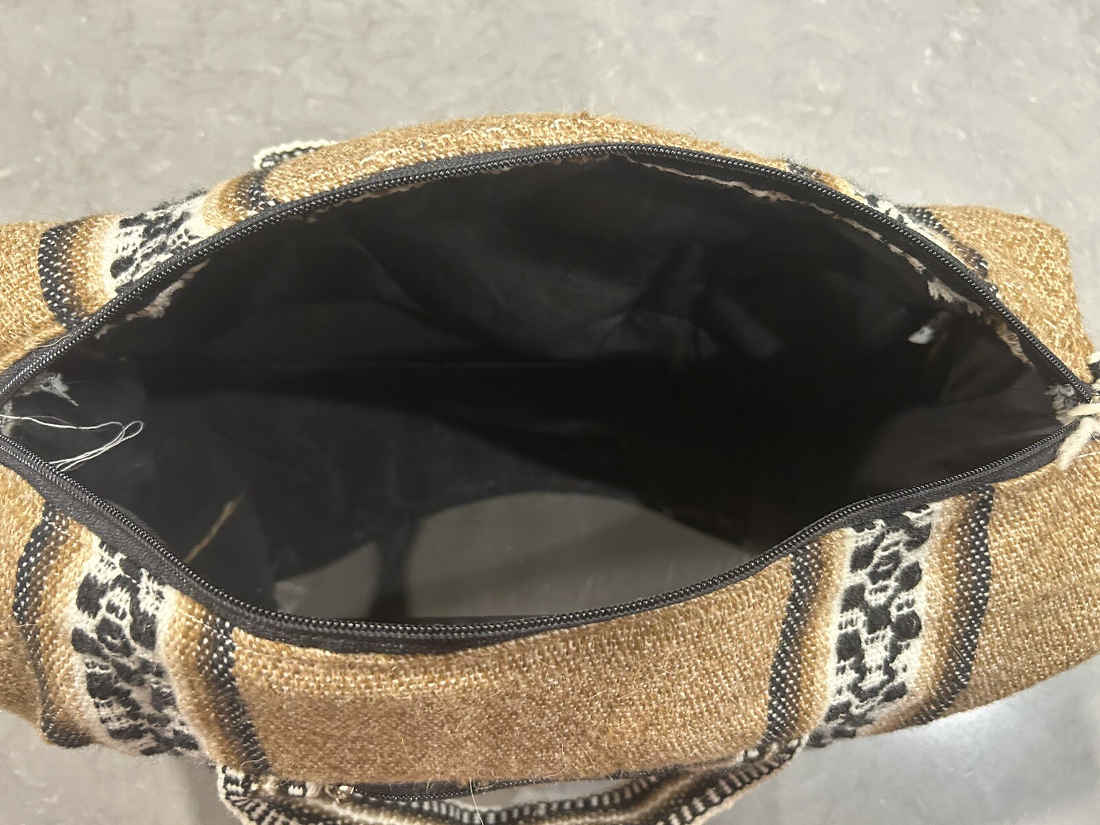 Sustainable Alpaca Wool PERUVIAN Duffle Bag With Plexiglass Inner Bottom Alpaca