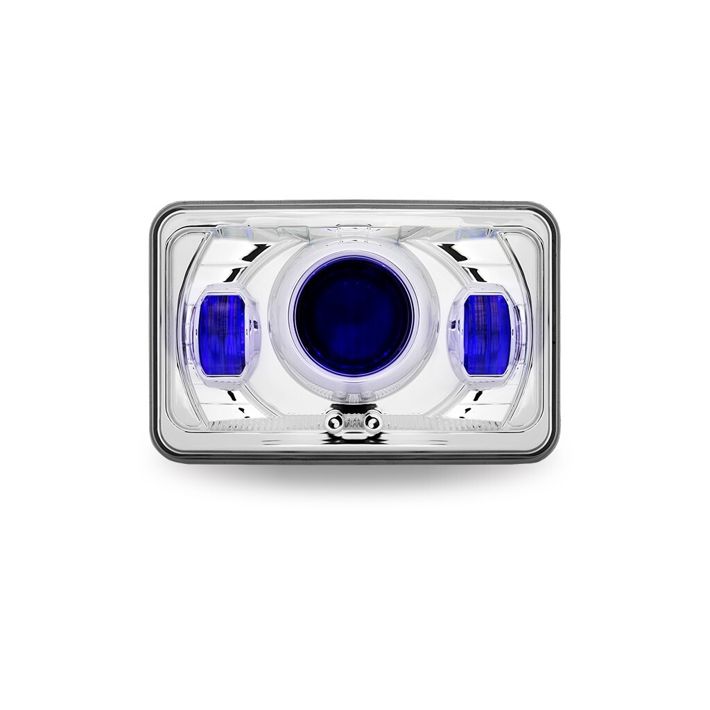 4″ x 6″ LED Projector Headlight with Optional Backlit Auxiliary