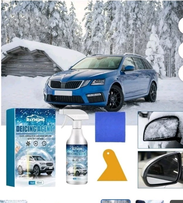 Windshield Deicing Spray, Snow Melting Spray Windshield De-Icer, Fast 60mi
