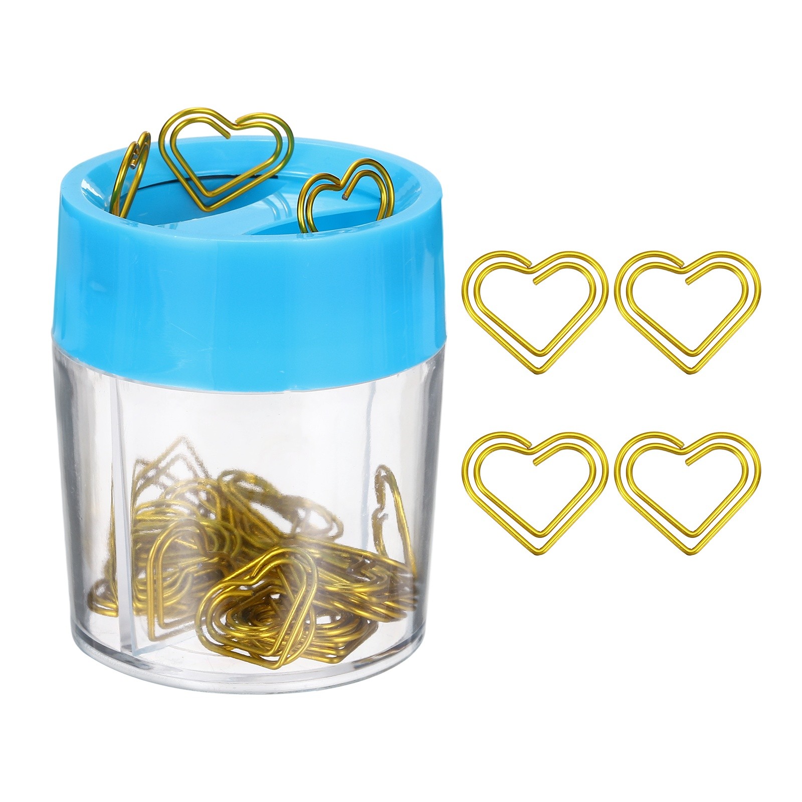 Paper Clip Heart Bookmarks Holder Bright Gold, 40Pcs