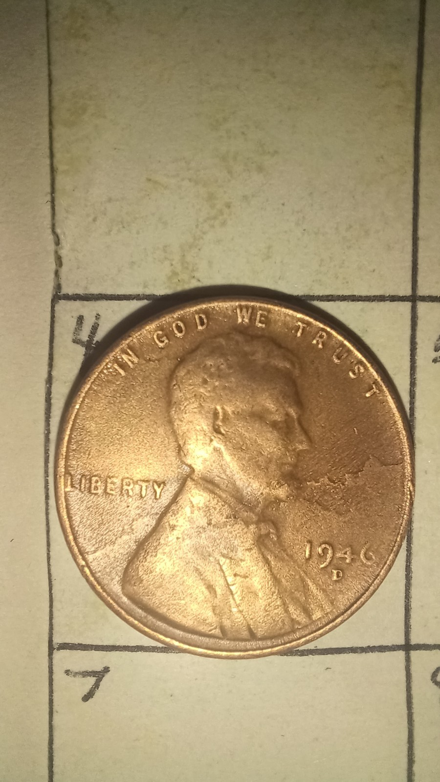 1946 D wheat penny, #4, lamination error?quantity=1