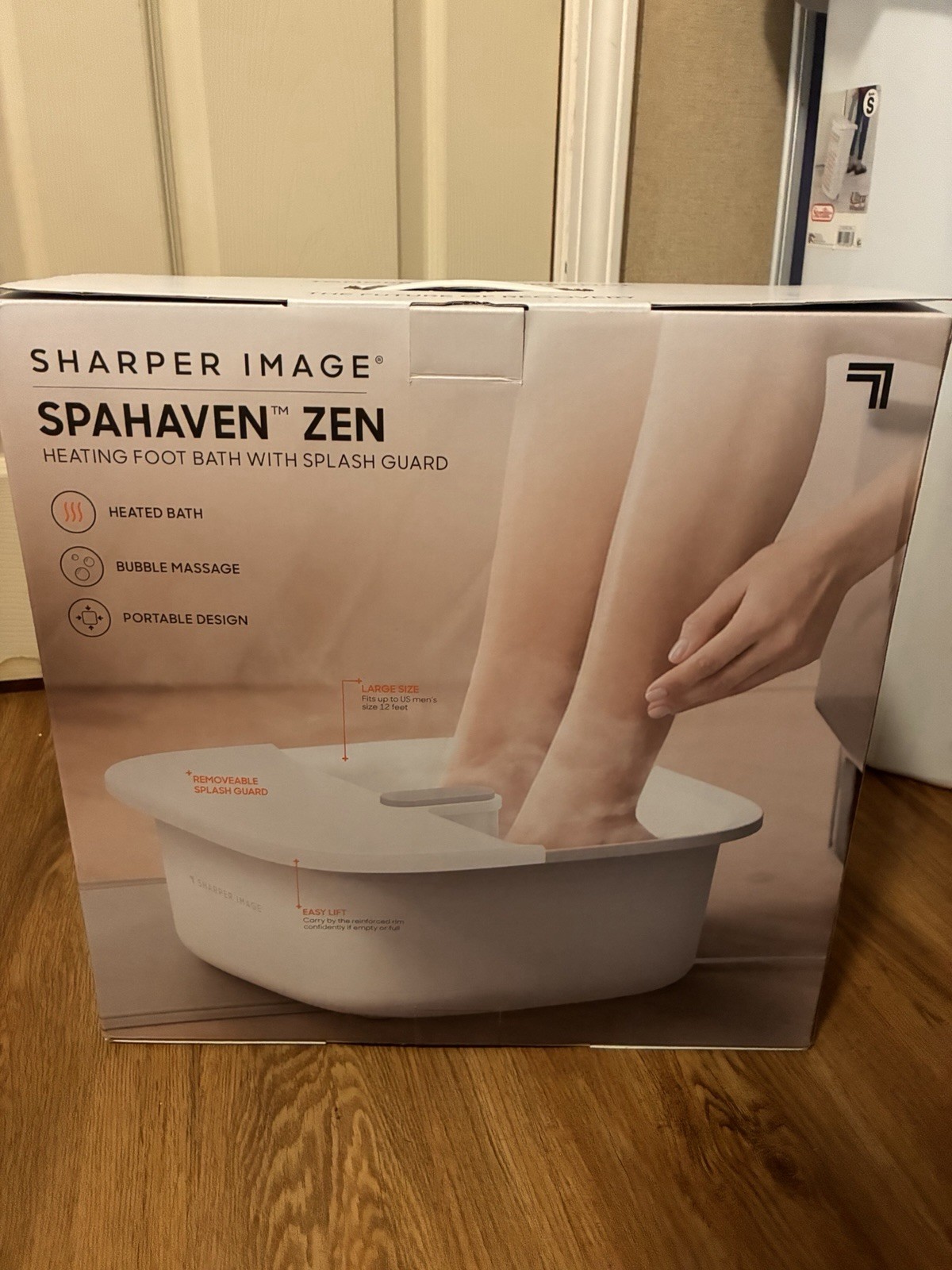 Sharper Image Spahaven Zen Heated Foot Bath, Bubble Massage, Fits Men's 12