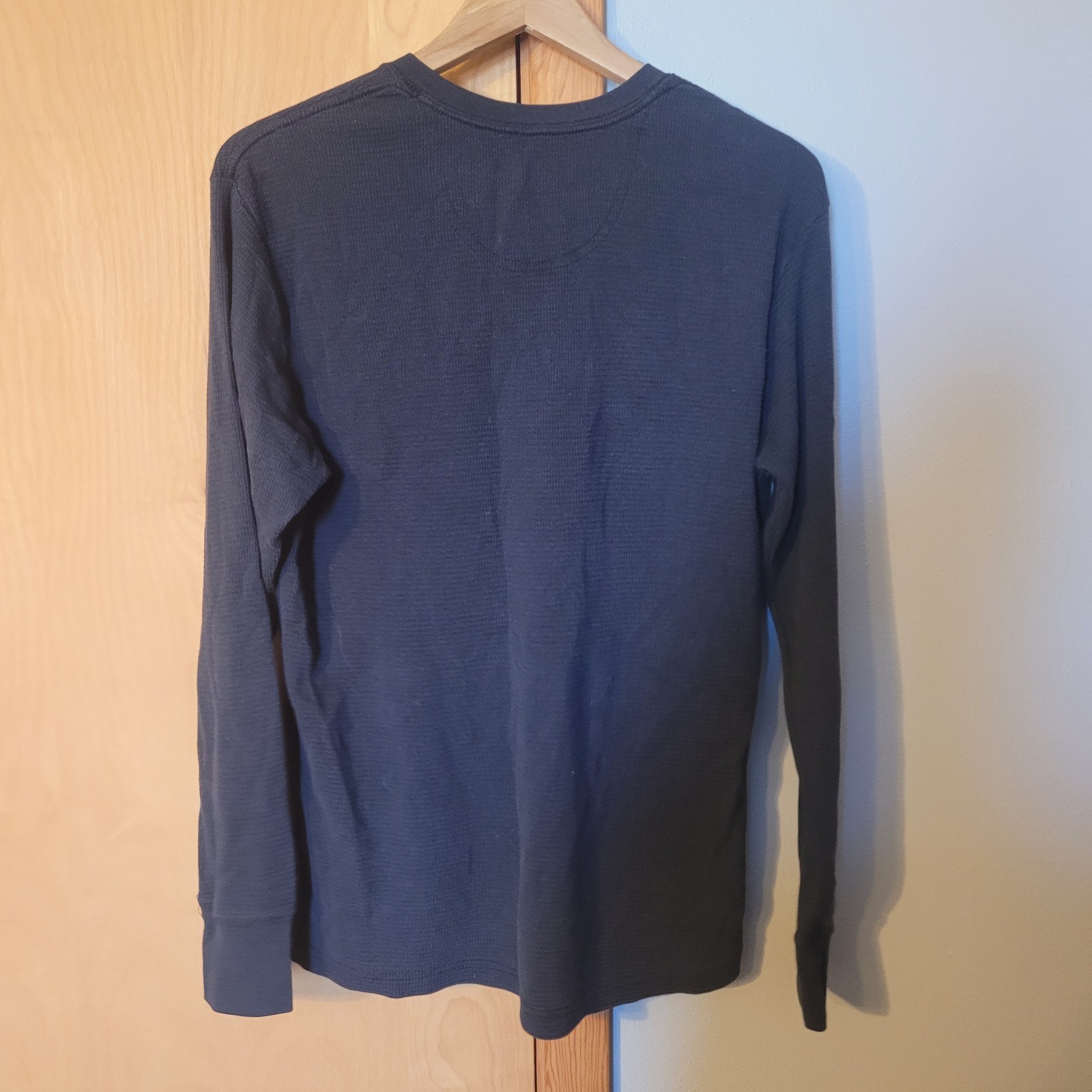 Real Tree Waffle Knit Thermal Shirt Pullover Black Men’s Size M LOGO